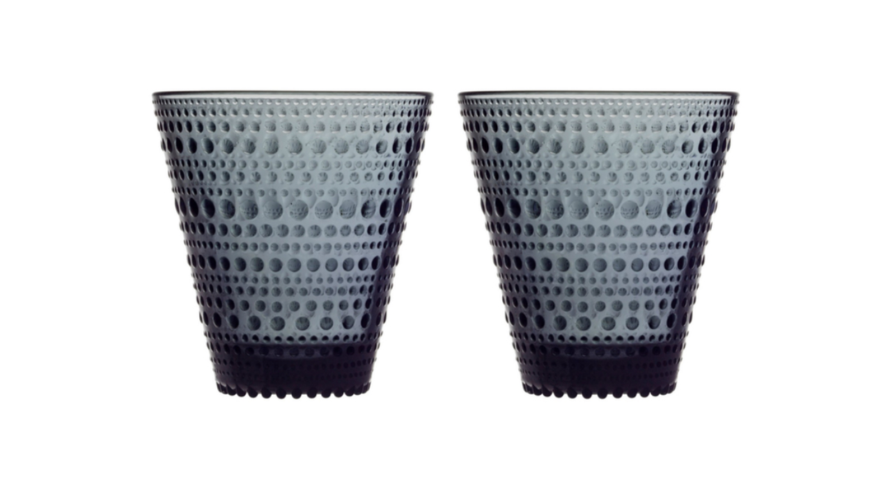 Iittala Kastehelmi glas 30cl 2stk dökkgrá Iittala Kastehelmi glas 30cl 2stk dökkgrá - Image 1