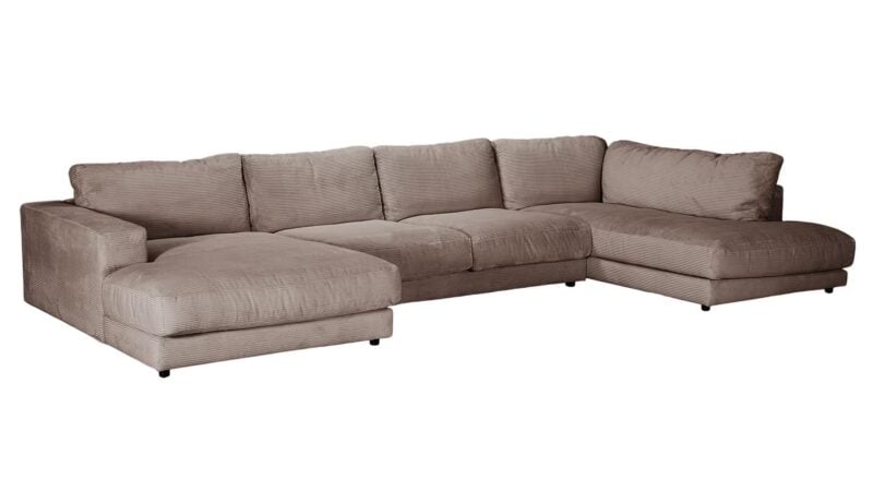 High End u-sófi vinstri Cord dökkgrár (ST2) - Image 2