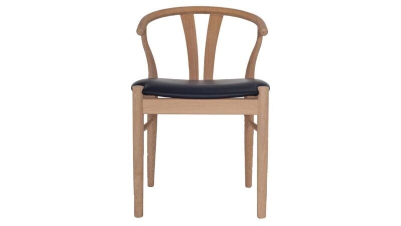 Frida borðstofustóll olíuborin eik leður svartur - Image 4