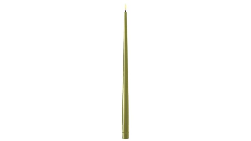 Deluxe Homeart rafmagnskerti s/2 olive græn H 38cm - Image 1