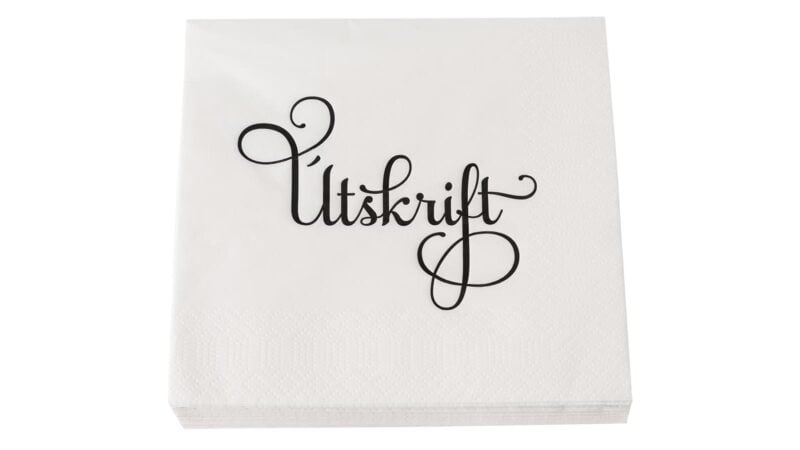 Reykjavík Letterpress servíettur Útskrift hvítar með svörtum stöfum - Image 1