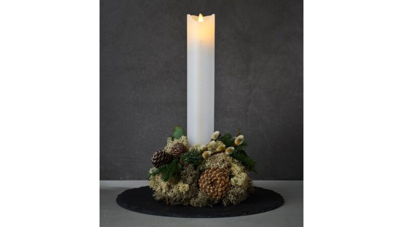 Sirius aðventukerti hvítt/gyllt Ø4,8xH29 cm - Image 2