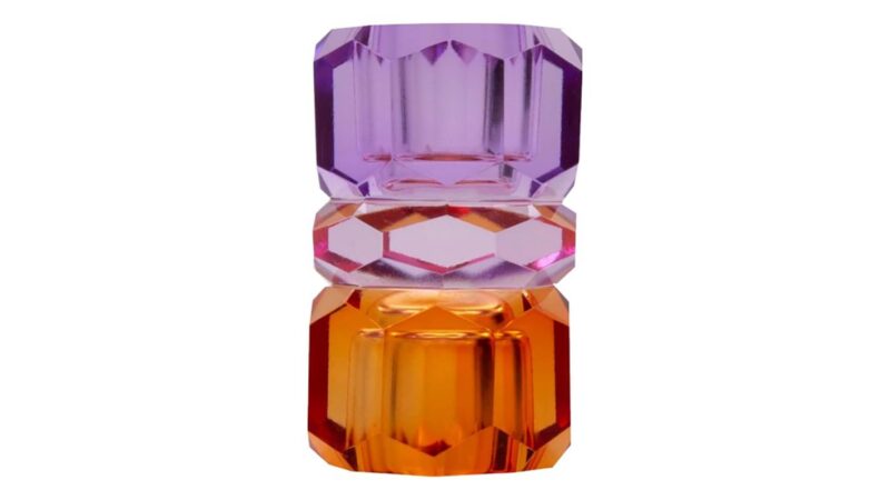 C'est Bon kristalkertastjaki violet/pink/amb H:7,5