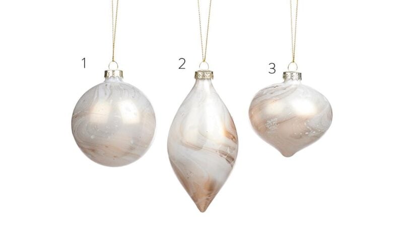 Goodwill marble hangandi skraut hvítt/gyllt, 3 gerðir - verð miðast við stykki - Image 1