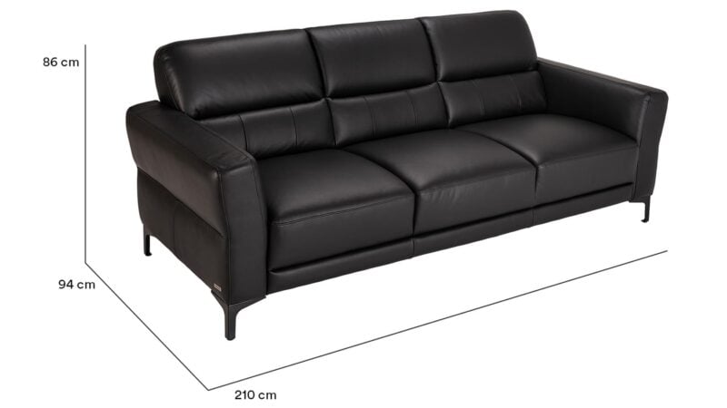 Natuzzi Editions C105 sófi 3s XL CR1576 svartur - Image 9