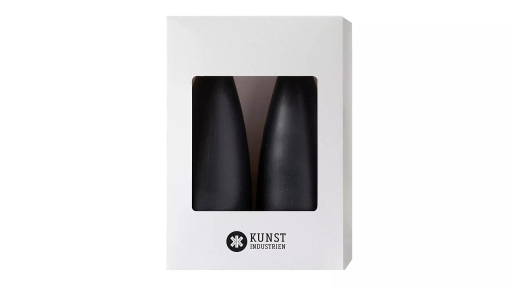 Kunstindustrien Cone kerti Ø6,5x16cm 2stk svört