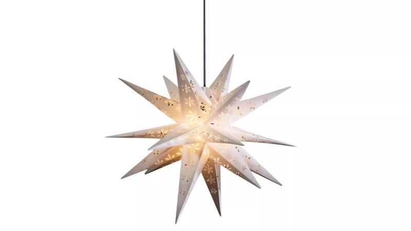 Decotrend jólastjarna með snjóskrauts munstri 55cm - Image 1