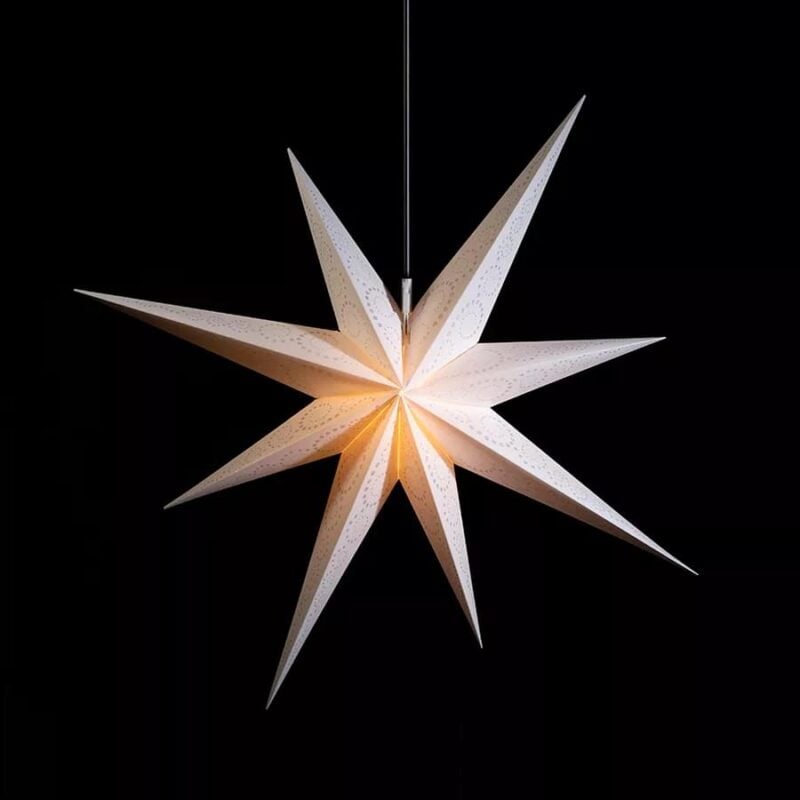 Decotrend jólastjarna hvít með silfurskrauti 75cm - Image 2