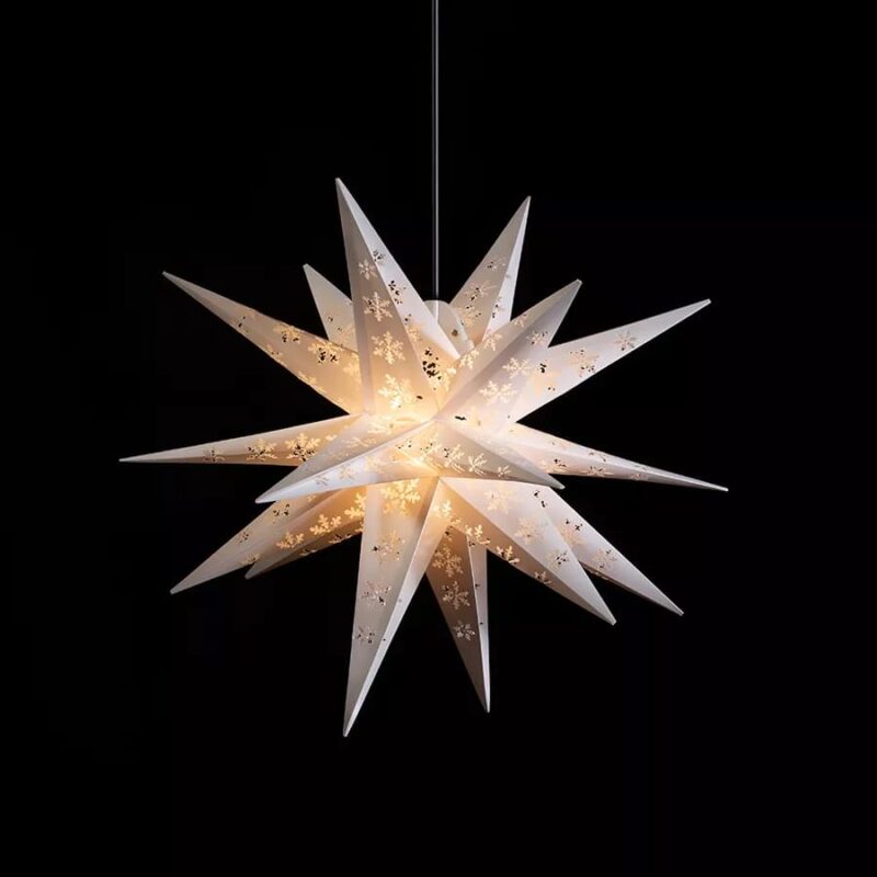 Decotrend jólastjarna með snjóskrauts munstri 55cm - Image 2