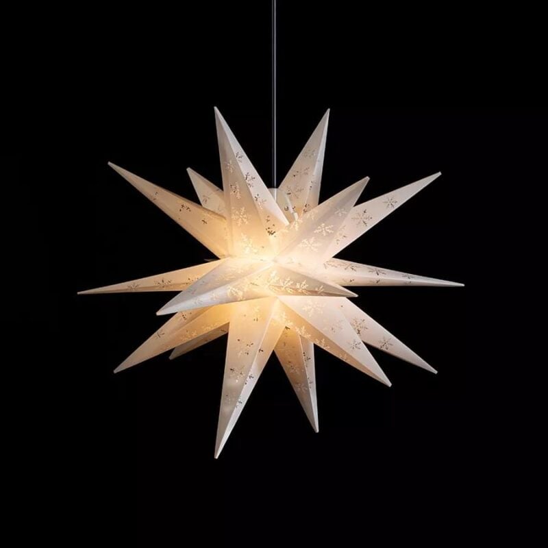 Decotrend jólastjarna með snjóskrauts munstri 55cm - Image 4