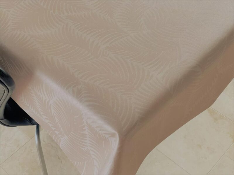 Munketex dúkur beige m/gráum laufblöðum - Image 3