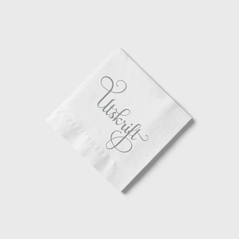Reykjavík Letterpress servíettur Útskrift hvítar með silfur stöfum - Image 2