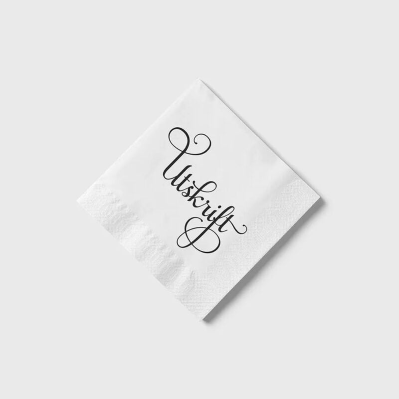 Reykjavík Letterpress servíettur Útskrift hvítar með svörtum stöfum - Image 2