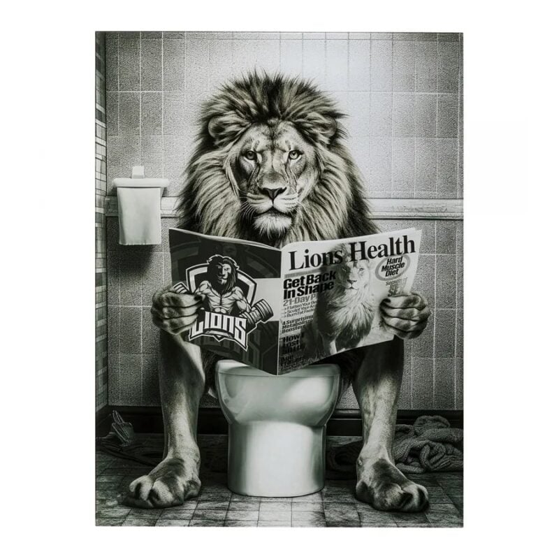 Kare Bath Lion glermynd 60x80cm - Image 1