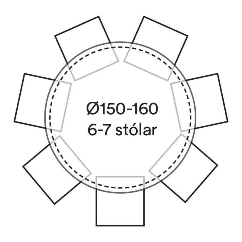Stella borðstofuborð Ø150 cm grábrúnn olíuborinn askur - Image 12