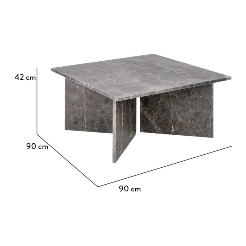 Vega sófaborð 90x90 brúnn marmari - Image 9