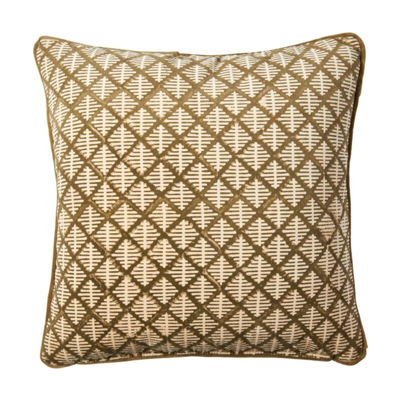Speedtsberg velvet púði 50x50cm m/mynstri olive - Image 1