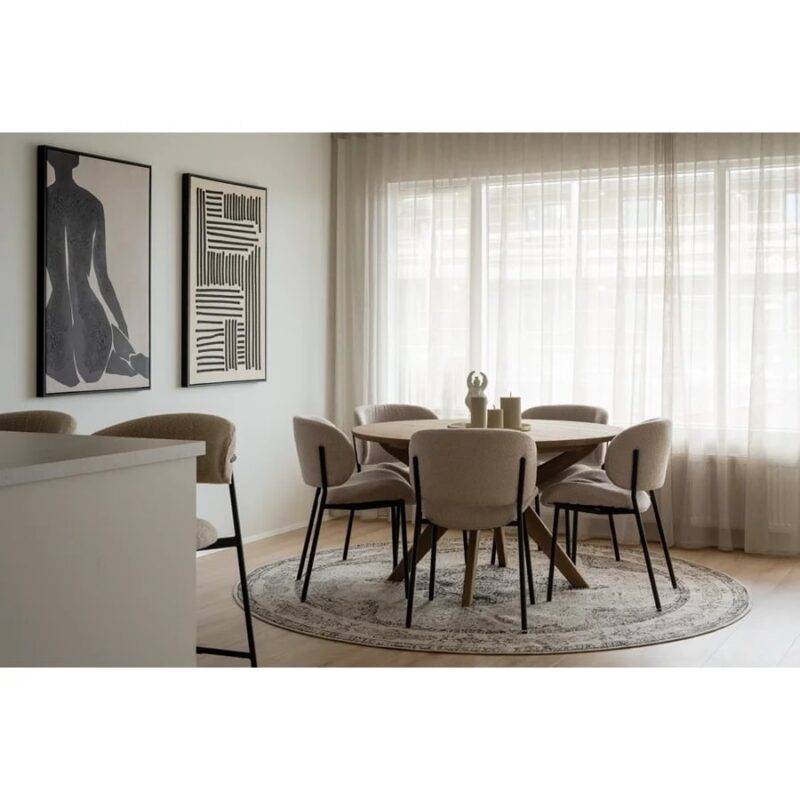 Stella borðstofuborð Ø130 cm grábrúnn olíuborinn askur - Image 10