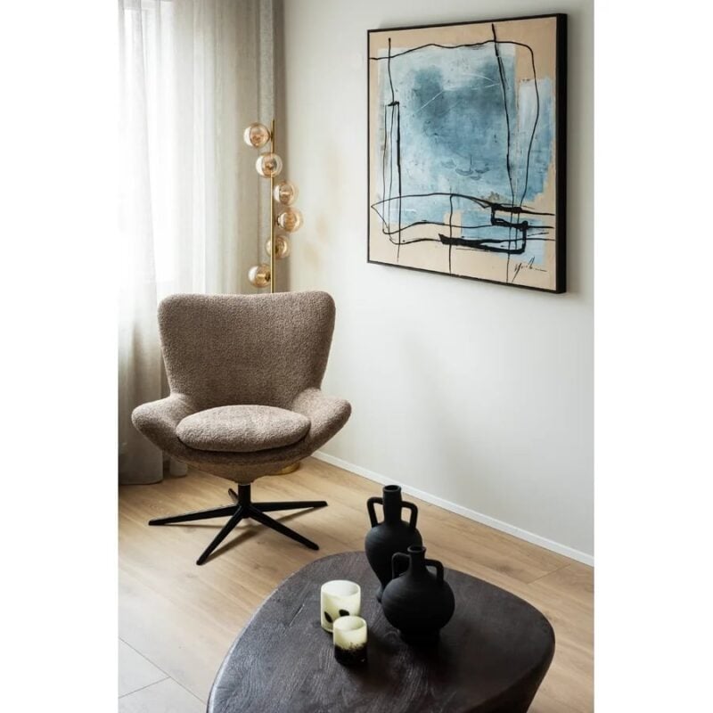 Havana hægindastóll Teddy ljósbrúnn/svartir fætur - Image 5