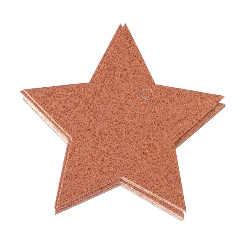 Jólamerkimiðar glitter stjarna kopar 10stk - Image 1