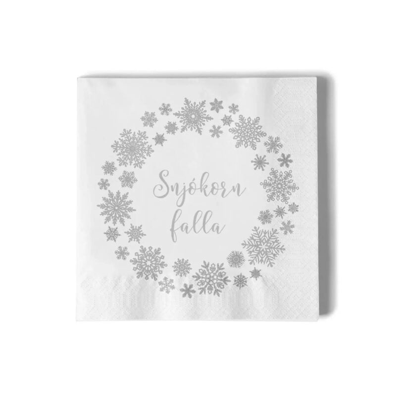 Reykjavík Letterpress servíettur snjókorn falla - Image 1