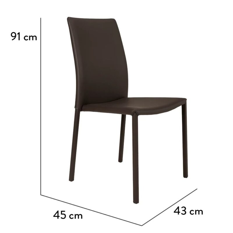 Barrie borðstofustóll Soft PVC dökkbrúnn - Image 7