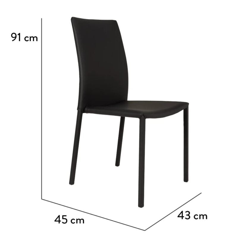 Barrie borðstofustóll Soft PVC svartur - Image 7