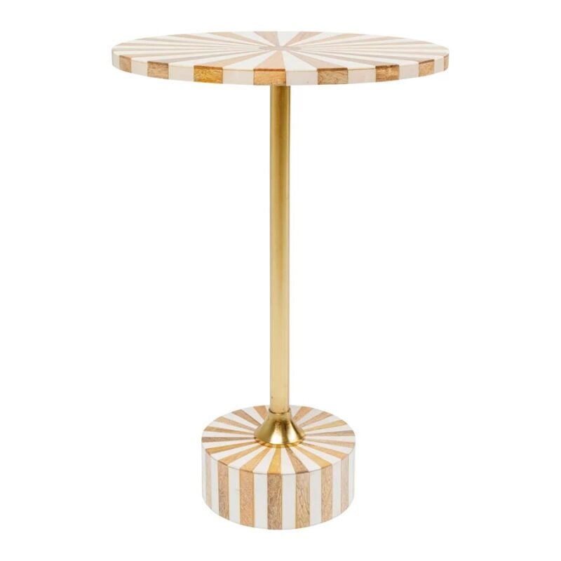 Kare Domero cirque hliðarborð gyllt/hv Ø40cm - Image 1