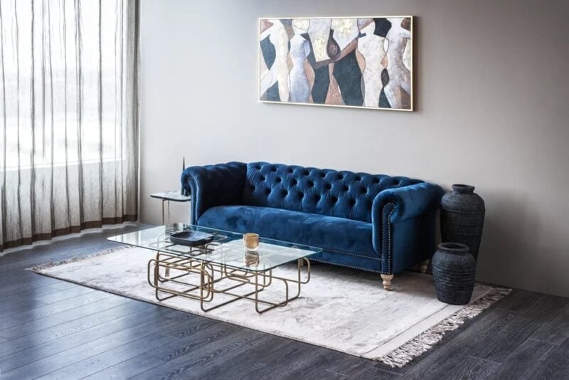 Andros sófi 3s Velvet Navy - Image 10