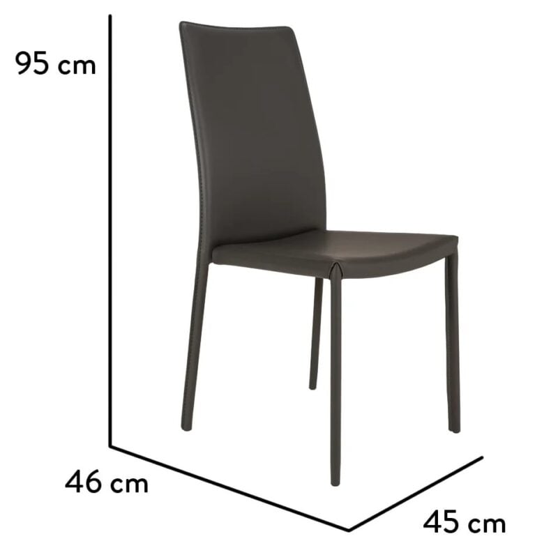 Ottawa borðstofustóll PVC grár - Image 9