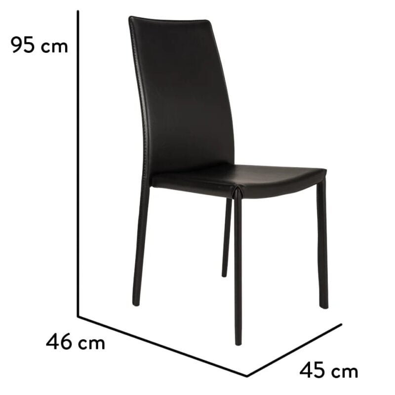 Ottawa borðstofustóll PVC svartur - Image 9