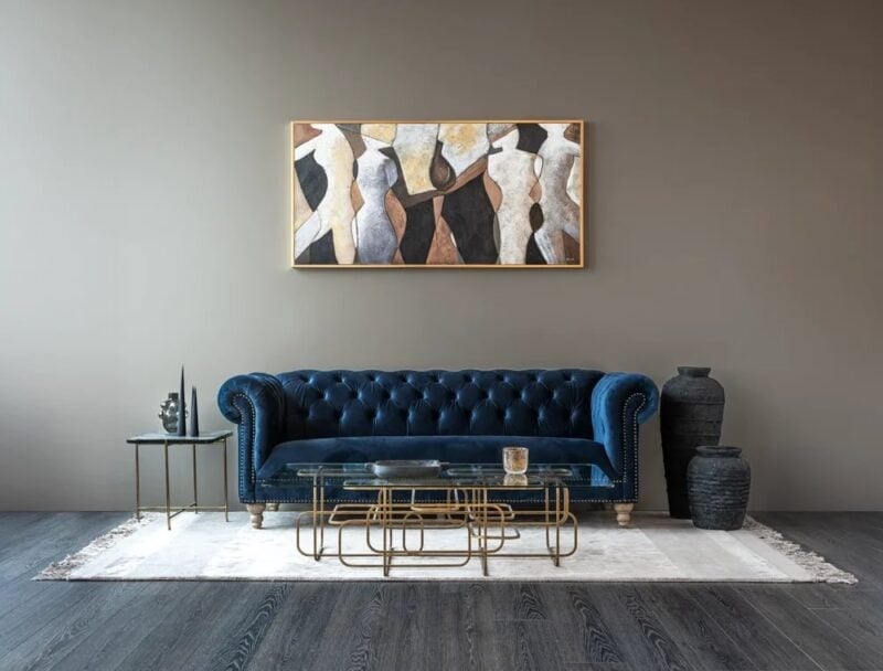 Andros sófi 3s Velvet Navy - Image 6