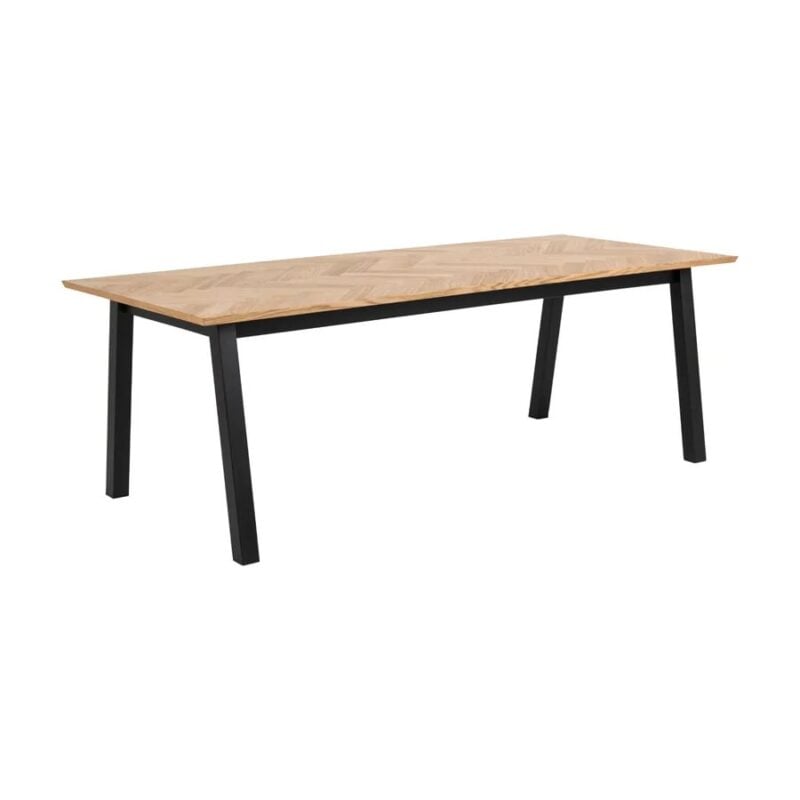 Brighton borðstofuborð spónlögð eik/fiskibeinamunstur - Image 1