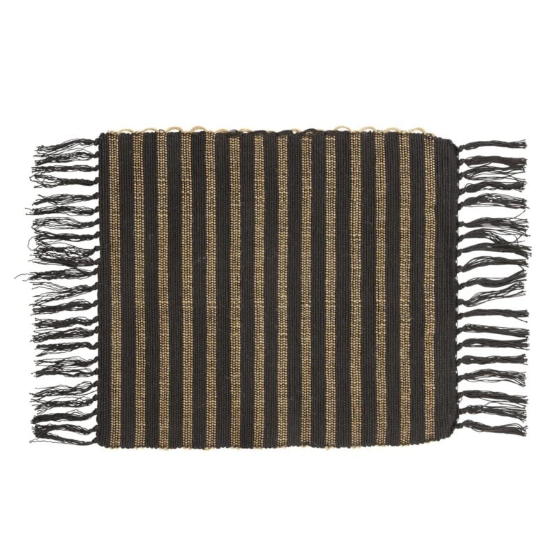 Jakobsdals Frangia diskamotta 30x35cm natur/svört - Image 1