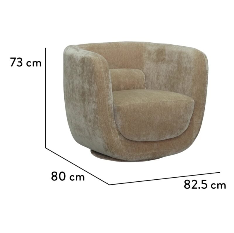 Oreo stóll á snúningi Velore beige - Image 6