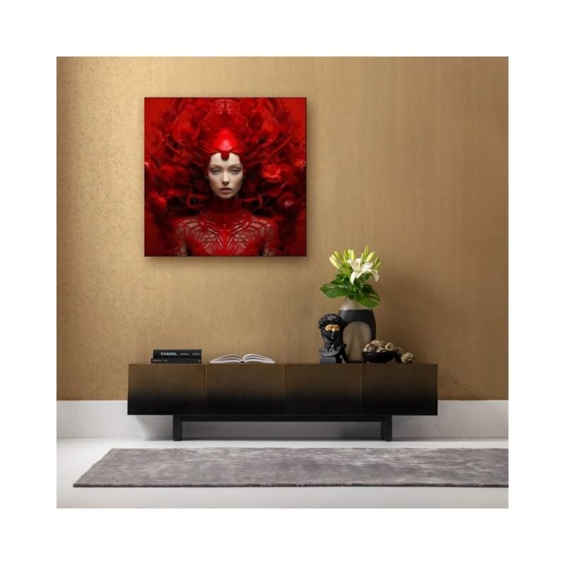 Kare Muse glermynd rauð 120x120cm - Image 2
