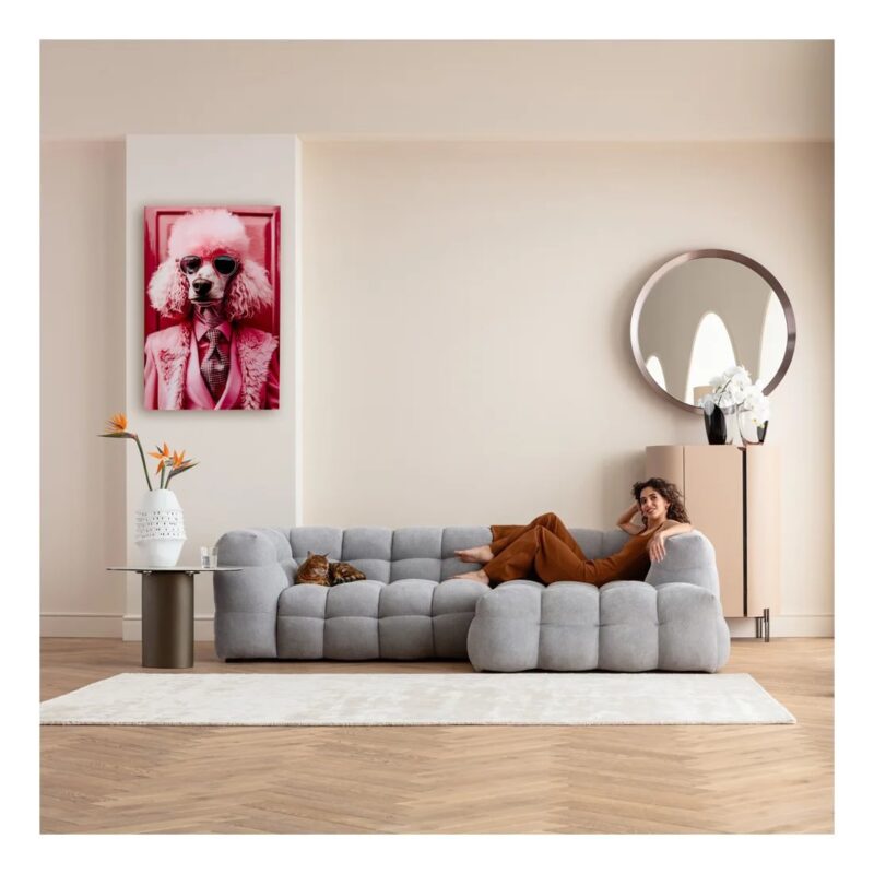 Kare Pink poodle glermynd 80x120cm - Image 4