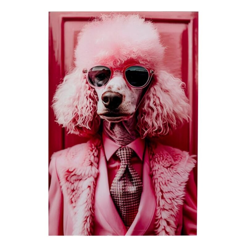 Kare Pink poodle glermynd 80x120cm - Image 1