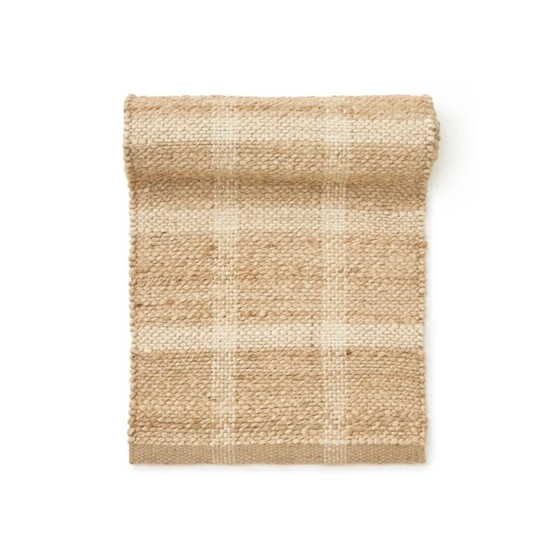 Jakobsdals Cubbie löber beige köflóttur 40x140 cm - Image 1