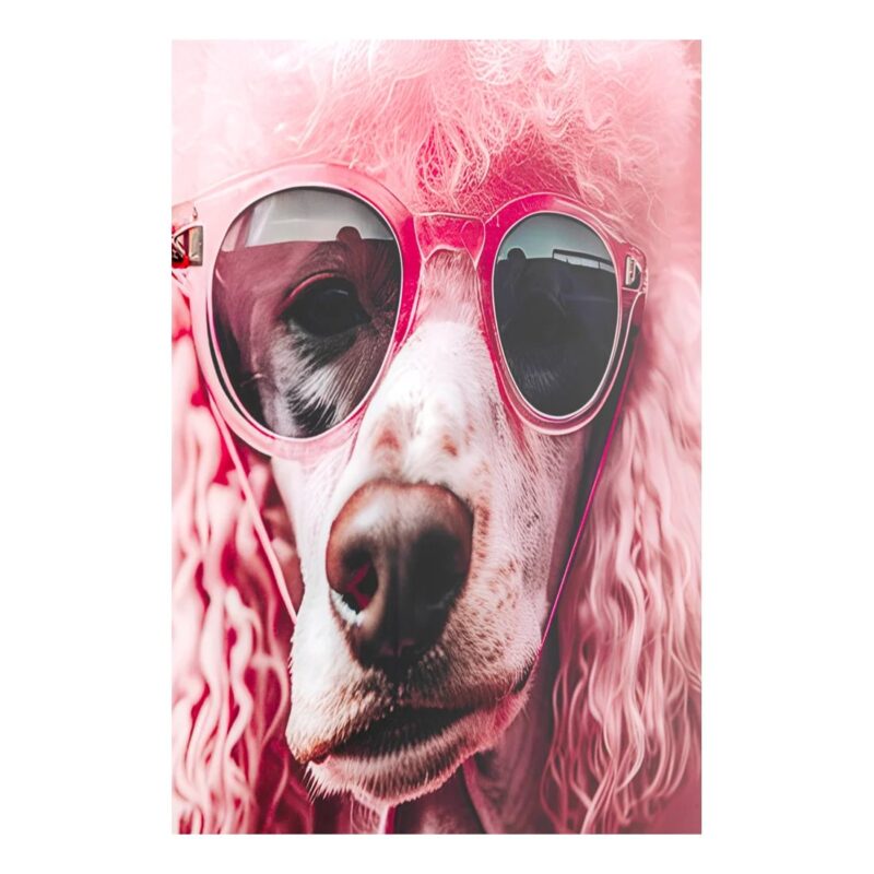 Kare Pink poodle glermynd 80x120cm - Image 2