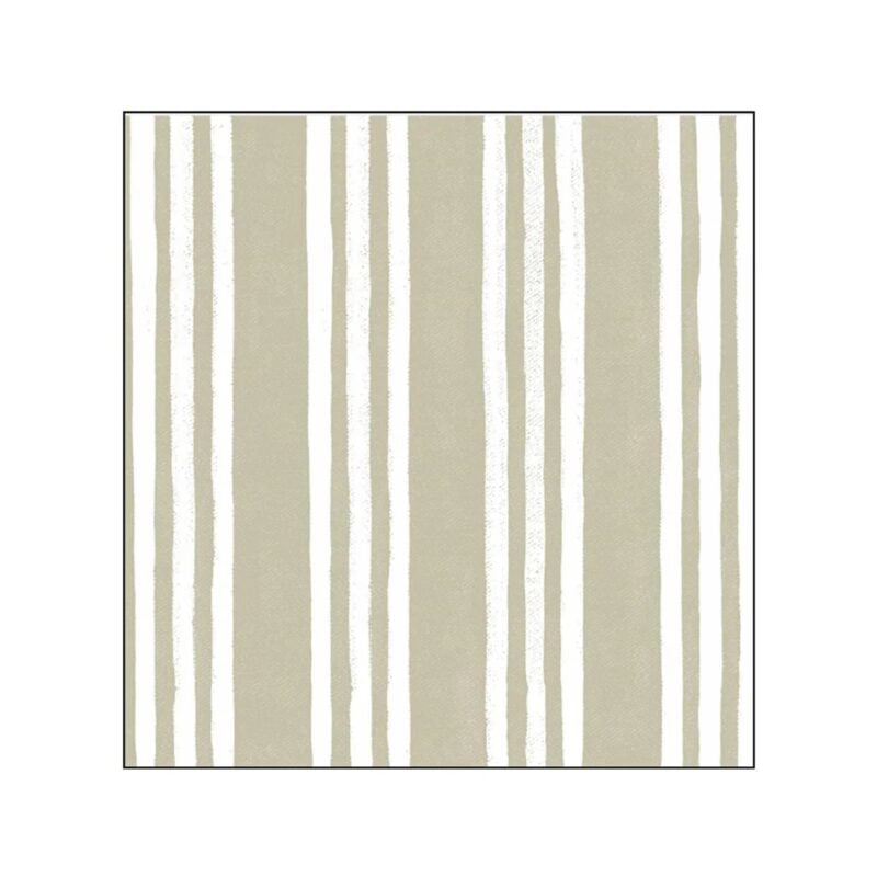Jolipa servíettur striped taupe/hvítar 12,5x12,5 - Image 1