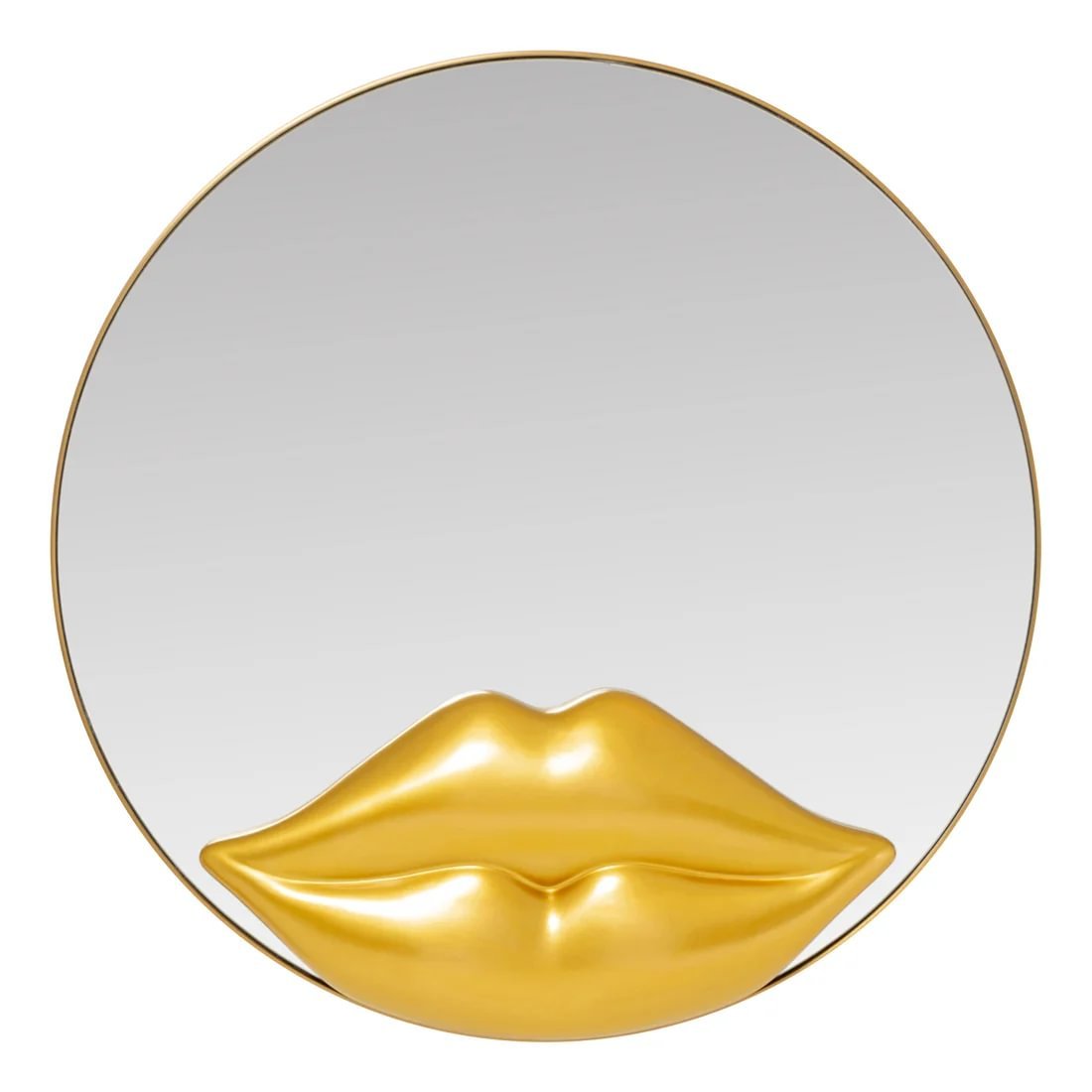 b7e6add9-90f8-4049-b5ba-4872b1c128cf.jpg Kare Lips gylltur spegill Ø100cm - Image 1