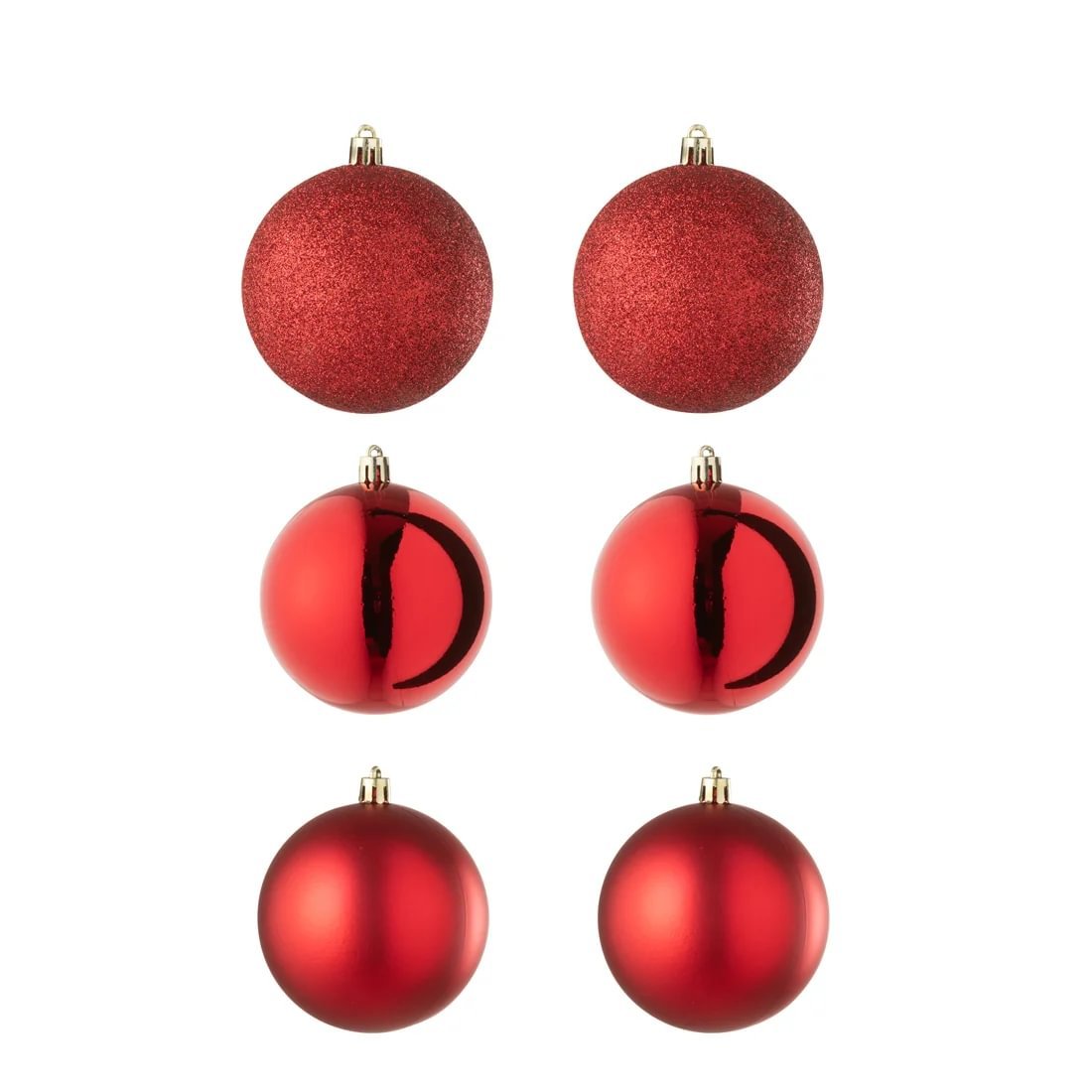 93c3d7aa-b285-41cc-aab1-1ada178facdc.jpg Jolipa jólakúlur rauðar 6stk - Image 1