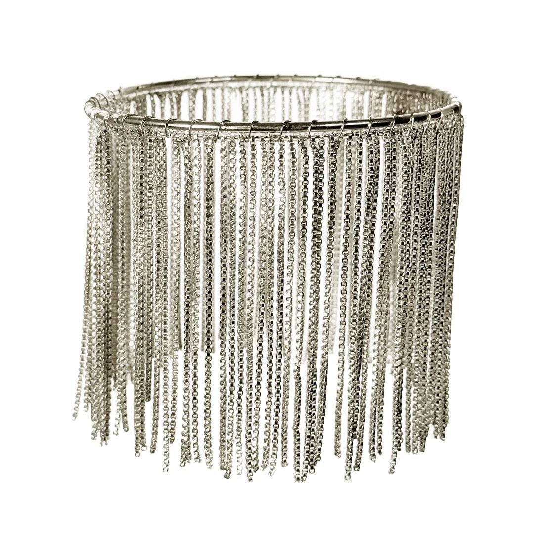 7dd3e07e-f519-4ffa-8f73-fa62afffae7c.jpg Shishi kertahringur silfur metal fringe Ø10,5cm - Image 1