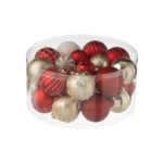 Jolipa jólakúlur rauðar/gylltar 30stk