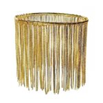 Shishi kertahringur gylltur metal fringe Ø10,5cm