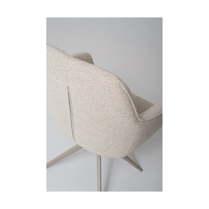Memphis borðstofustóll á snúningi beige - Image 3