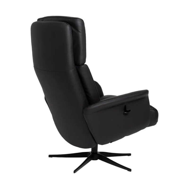 Rennes hægindastóll m/skammel leður/PVC svartur - Image 6