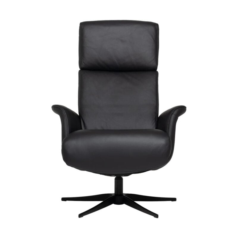 Rennes hægindastóll m/skammel leður/PVC svartur - Image 3