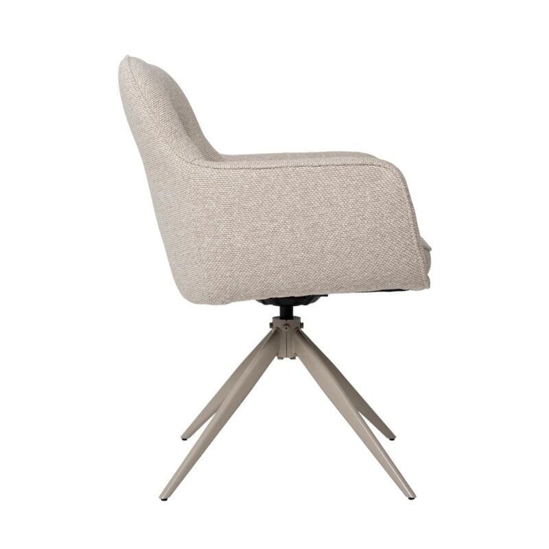Memphis borðstofustóll á snúningi beige - Image 4